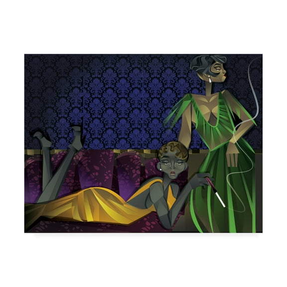 Trademark Fine Art 'Two Women' Canvas Art by Jaleel Campbel