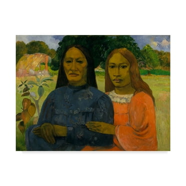 Trademark Fine Art 'Two Women Or' Canvas Art by Paul Gauguin