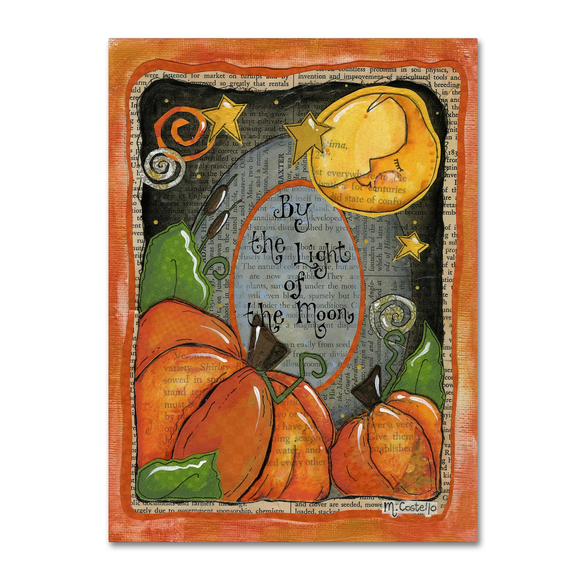 Trademark Fine Art 'Two and the moon' Canvas Art by Maureen Lisa Costello