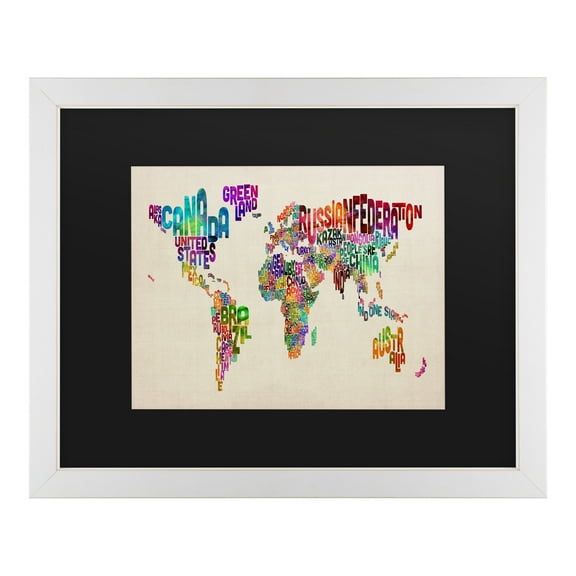 Trademark Fine Art 'Typography World Map II' Canvas Art by Michael Tompsett