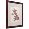thumbnail image 1 of Trademark Fine Art "UK Cities Text Map 2" Matted Framed Art by Michael Tompsett, 1 of 2