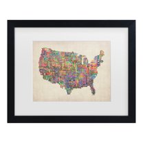 Trademark Fine Art 'US Cities Text Map VI' Canvas Art by Michael Tompsett