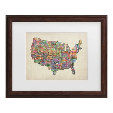 Trademark Fine Art 'US Cities Text Map VI' Canvas Art by Michael Tompsett