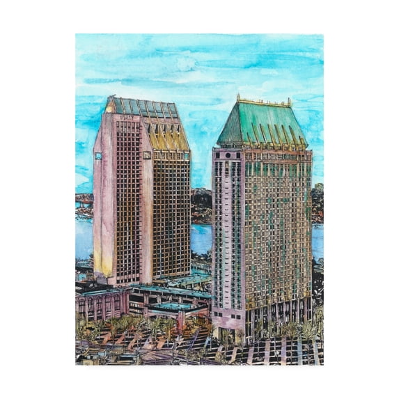 Trademark Fine Art 'US Cityscape San Diego' Canvas Art by Melissa Wang