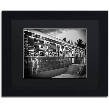 Trademark Fine Art "US Diner" Canvas Art by Philippe Hugonnard, Black Matte, Black Frame