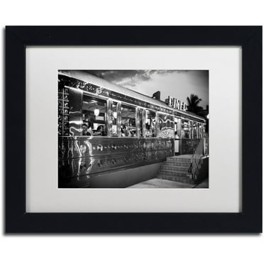 Trademark Fine Art "US Diner" Canvas Art by Philippe Hugonnard, White Matte, Black Frame