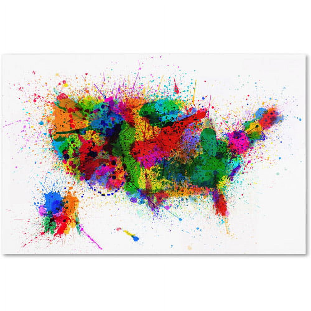 Trademark Fine Art "US Paint Splashes" Canvas Art by Michael Tompsett