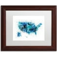 thumbnail image 1 of Trademark Fine Art "US Paint Splashes Map" Canvas Art by Michael Tompsett, White Matte, Wood Frame, 1 of 4