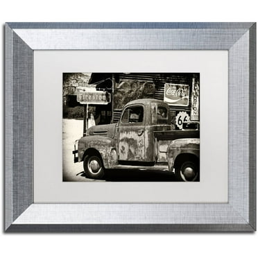 Trademark Fine Art "US Truck" Canvas Art by Philippe Hugonnard, White Matte, Silver Frame