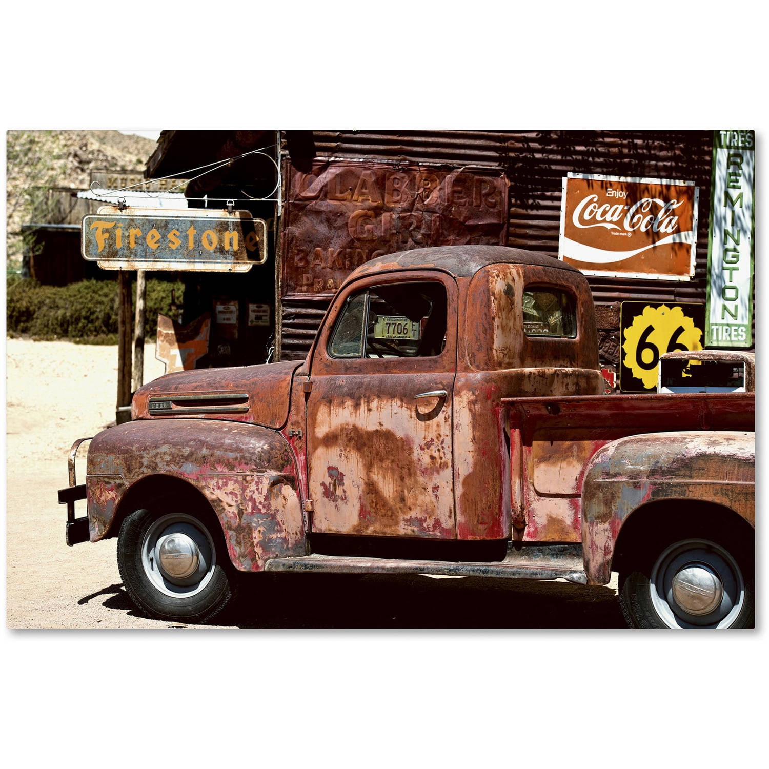 Vintage Rusted Truck Canvas Art with Floater Frame