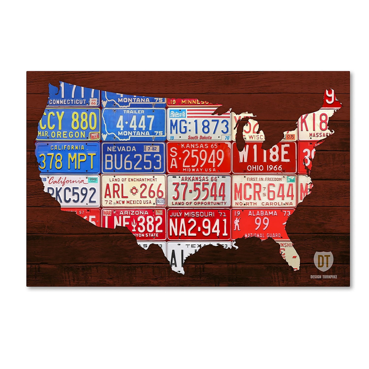 Trademark Fine Art 'USA Flag Map' Canvas Art by Design Turnpike
