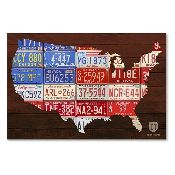 Trademark Fine Art 'USA Flag Map' Canvas Art by Design Turnpike