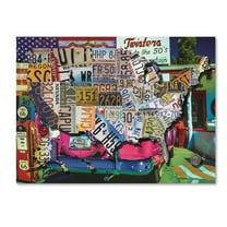 Trademark Fine Art 'USA License Plate Map Route 66' Canvas Art by Masters Fine Art