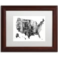thumbnail image 1 of Trademark Fine Art "USA Map BG-1" Canvas Art by Marlene Watson, White Matte, Wood Frame, 1 of 4