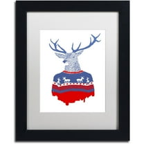 Trademark Fine Art 'Ugly Winter Pullover' Canvas Art by Robert Farkas, White Matte, Black Frame