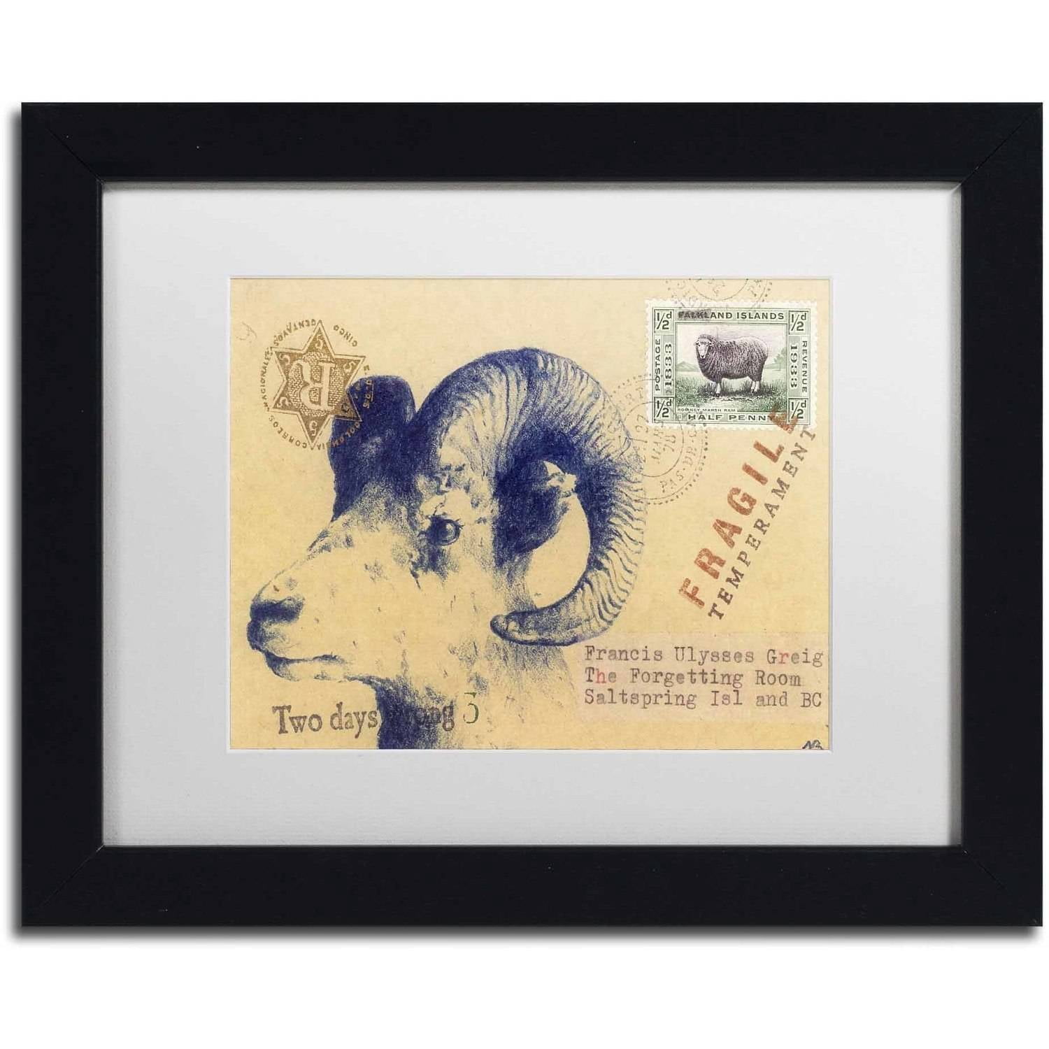 Trademark Fine Art 'Ulysses' Canvas Art by Nick Bantock, White Matte, Black Frame