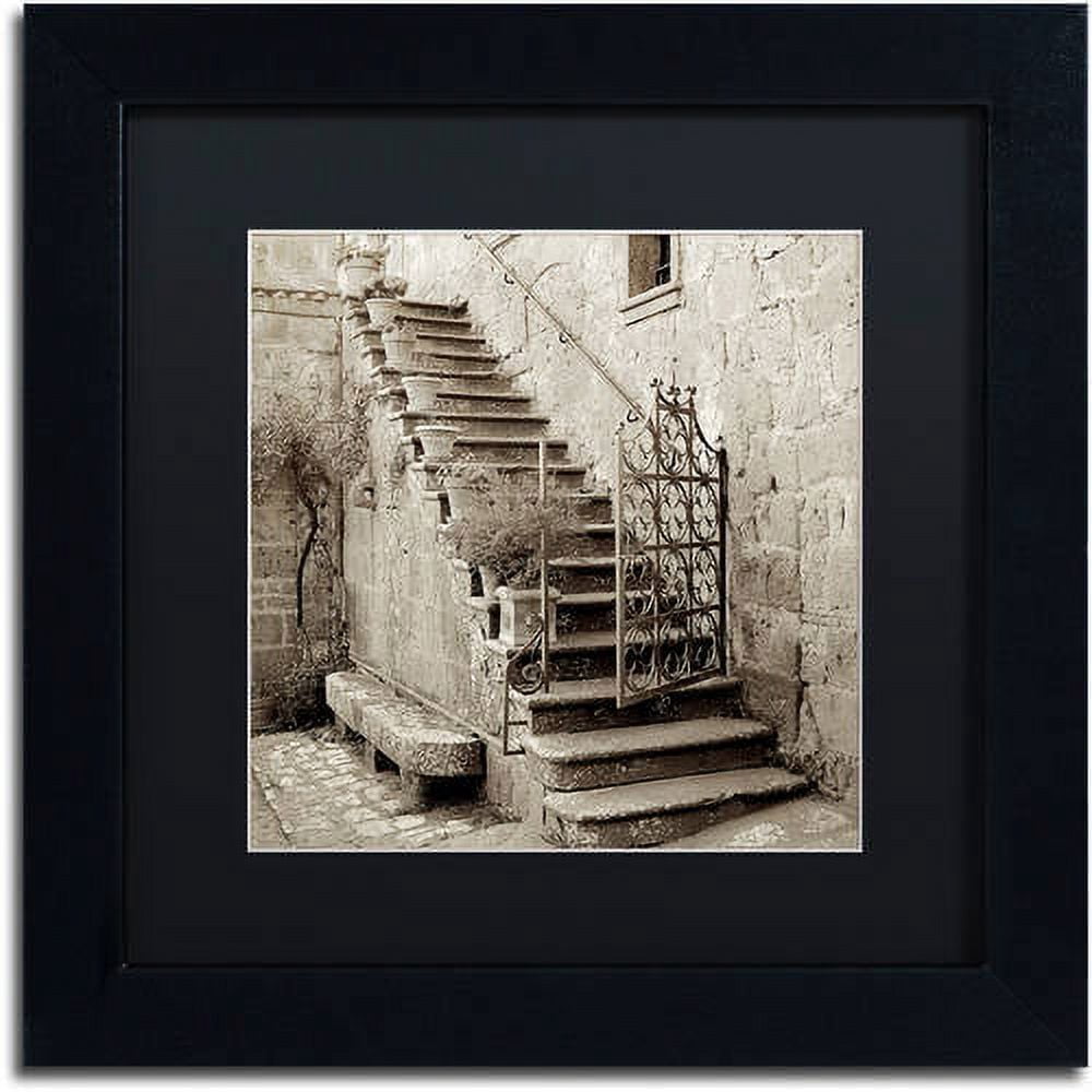 Trademark Fine Art "Umbria Scala I" Canvas Art by Alan Blaustein, Black Matte, Black Frame