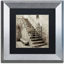 Trademark Fine Art "Umbria Scala I" Canvas Art by Alan Blaustein, Black Matte, Silver Frame