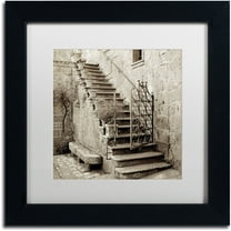 Trademark Fine Art "Umbria Scala I" Canvas Art by Alan Blaustein, White Matte, Black Frame