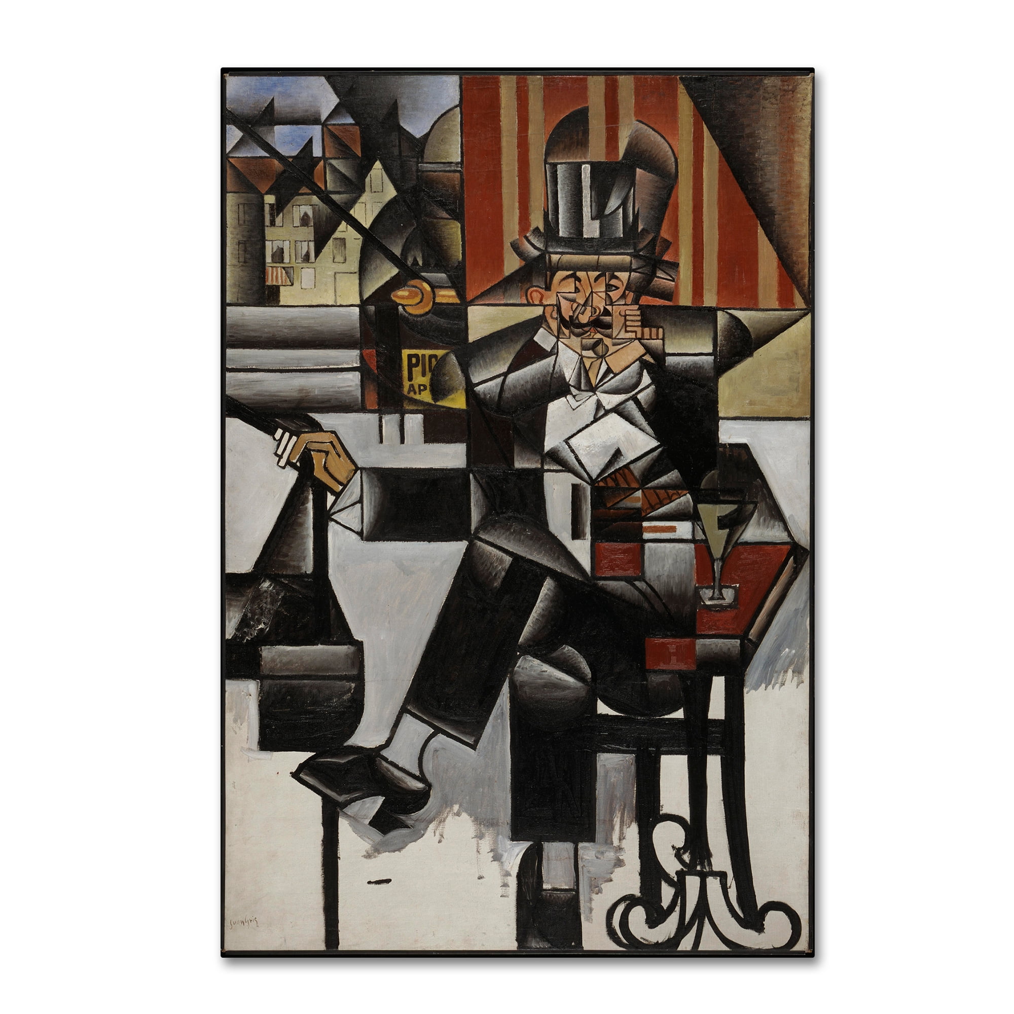 Trademark Fine Art 'Un Homme Au Cafe Juan Gris' Canvas Art by Vintage Apple Collection