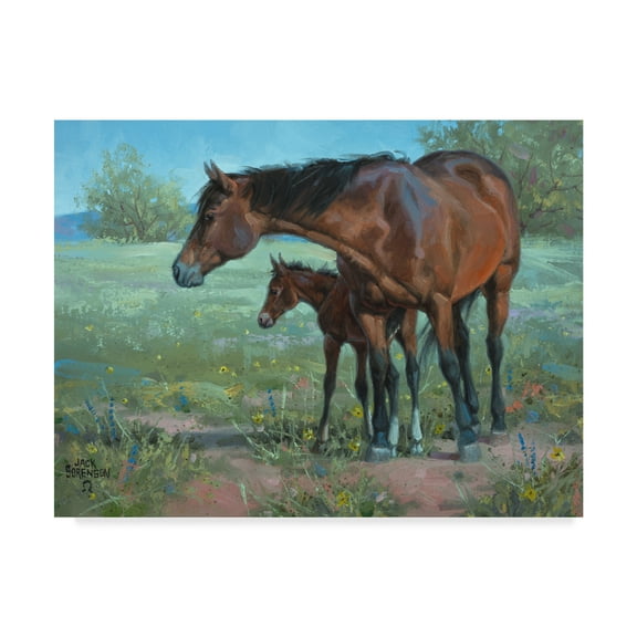Trademark Fine Art 'Under Mamas Watchful Eye' Canvas Art by Jack Sorenson