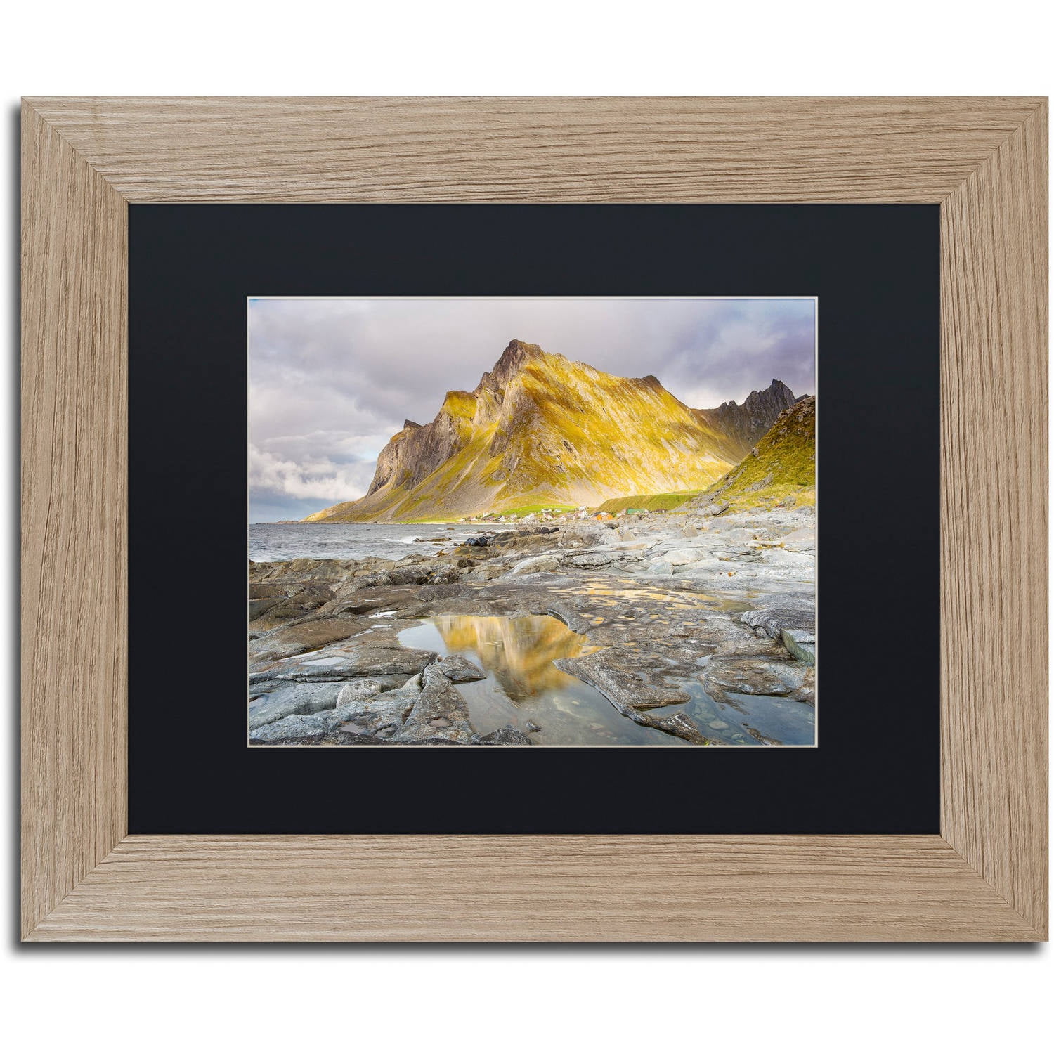 Trademark Fine Art "Under the Mountain" Canvas Art by Michael Blanchette Photography Black Matte, Birch Frame