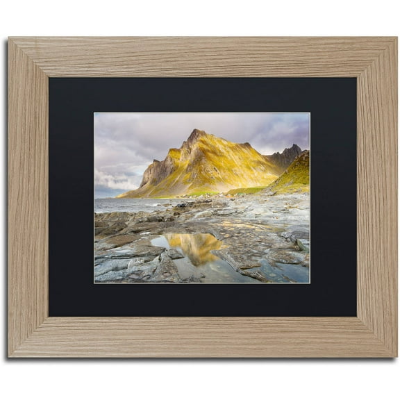 Trademark Fine Art "Under the Mountain" Canvas Art by Michael Blanchette Photography Black Matte, Birch Frame