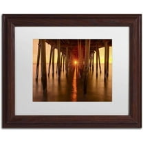 Trademark Fine Art 'Under the Pier' Canvas Art by Michael Blanchette Photography, White Matte, Wood Frame