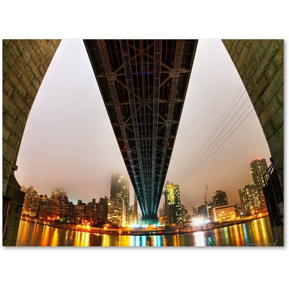 Trademark Fine Art "Under the Queensboro Bridge" Canvas Art by David Ayash