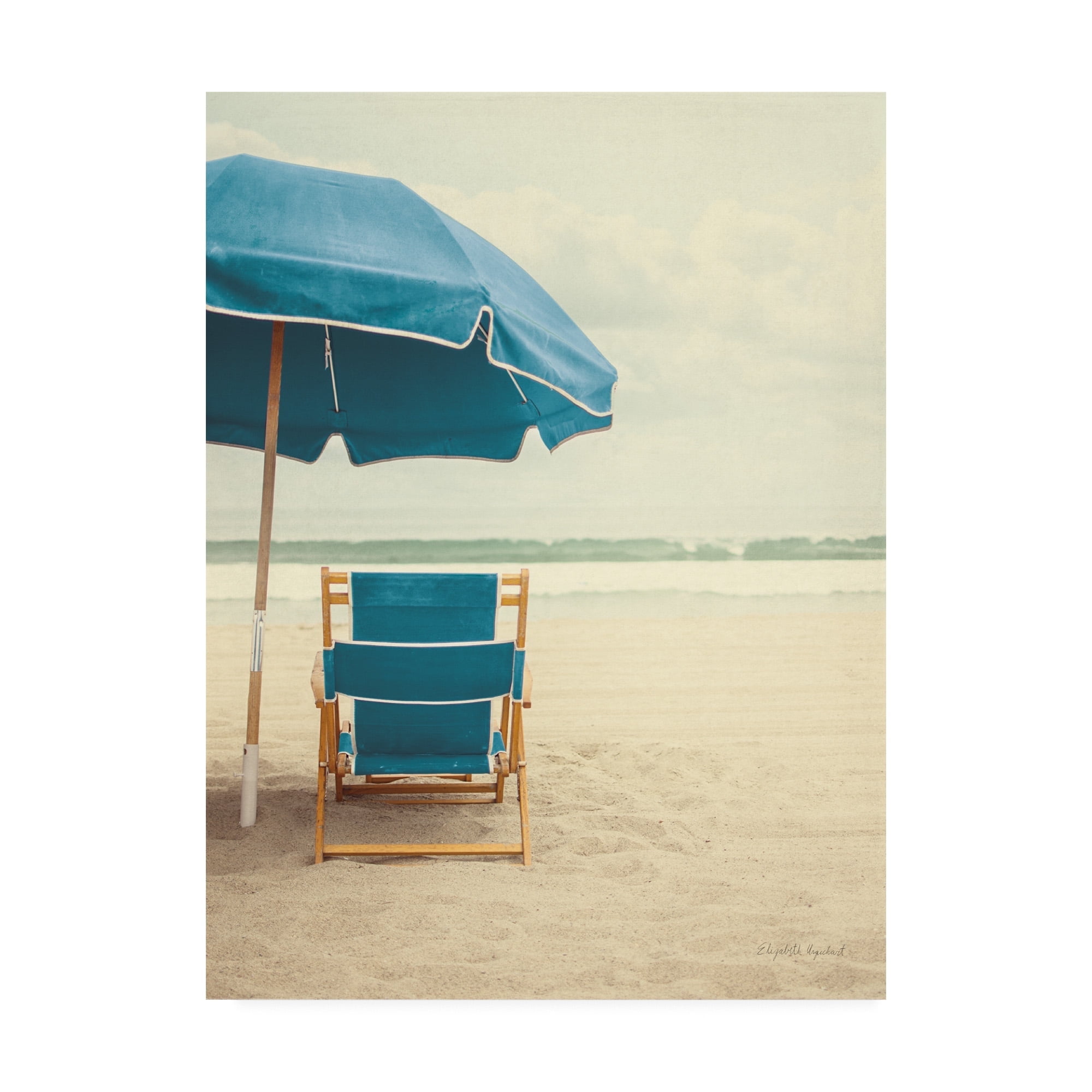 Trademark Fine Art 'Under the Umbrella II - Bright Turquoise' Canvas Art by Elizabeth Urquhart