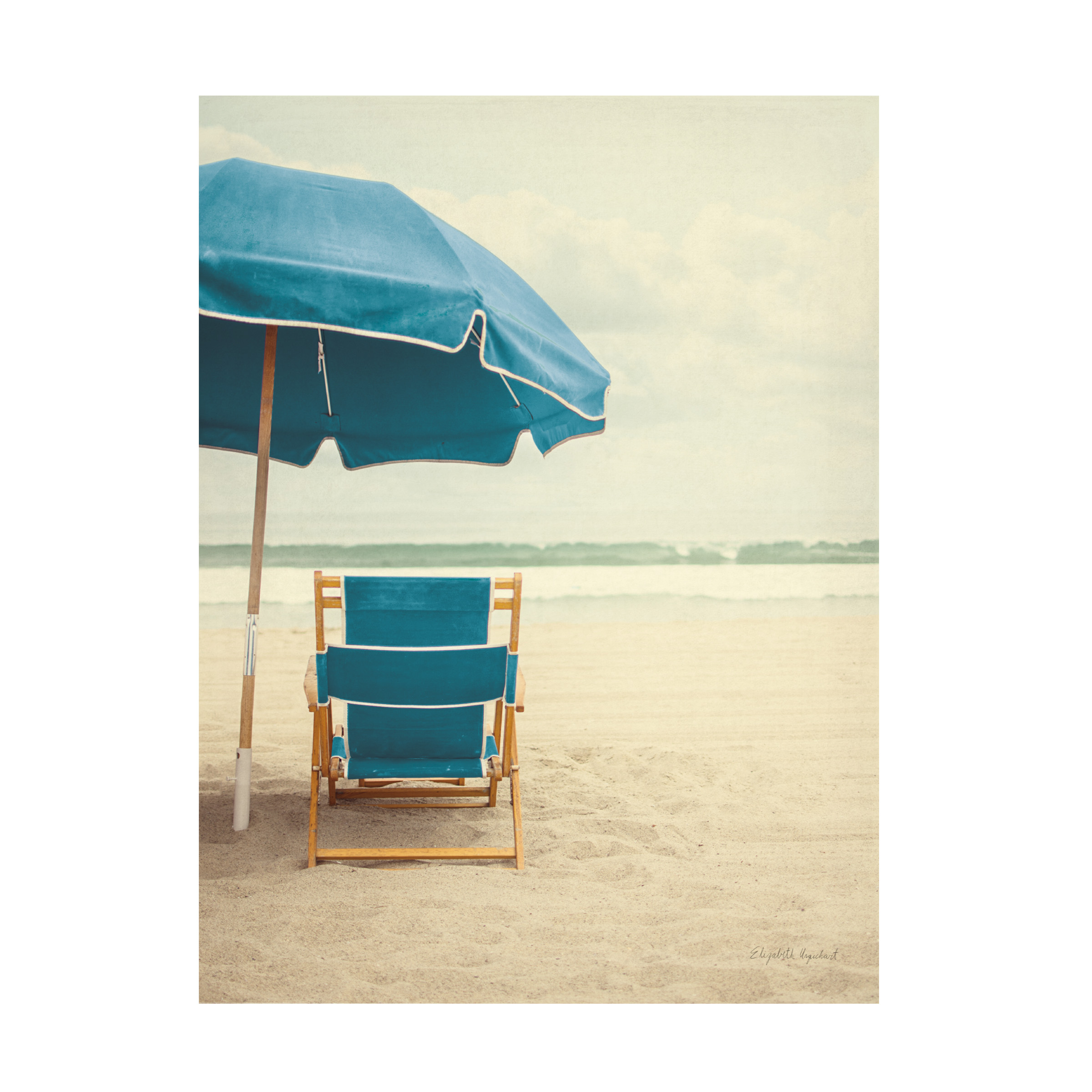 Trademark Fine Art 'Under the Umbrella II - Bright Turquoise' Canvas Art by Elizabeth Urquhart