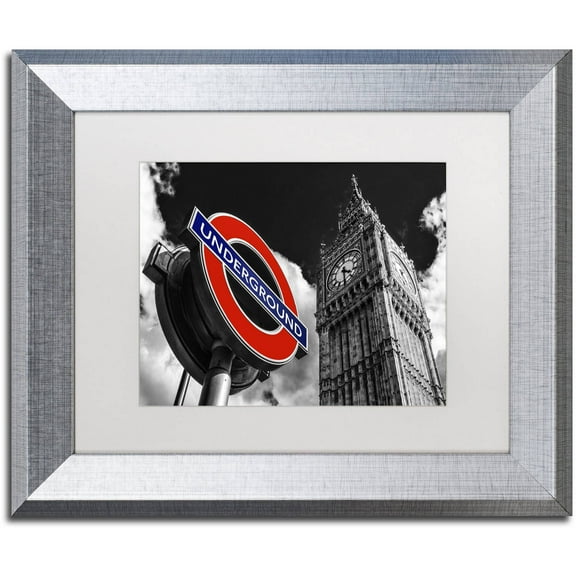 Trademark Fine Art "Underground London" Canvas Art by Philippe Hugonnard, White Matte, Silver Frame