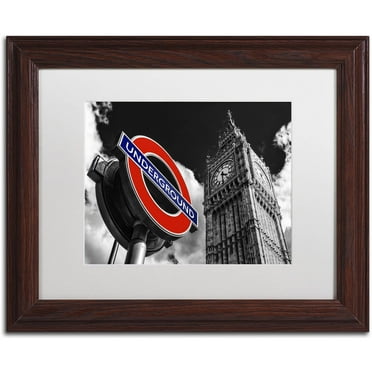Trademark Fine Art "Underground London" Canvas Art by Philippe Hugonnard, White Matte, Wood Frame