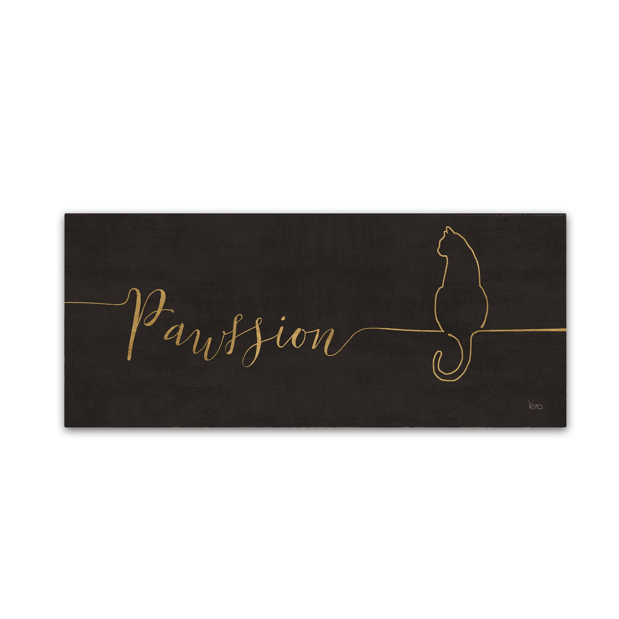 Trademark Fine Art 'Underlined Cats IV Black' Canvas Art by Veronique Charron
