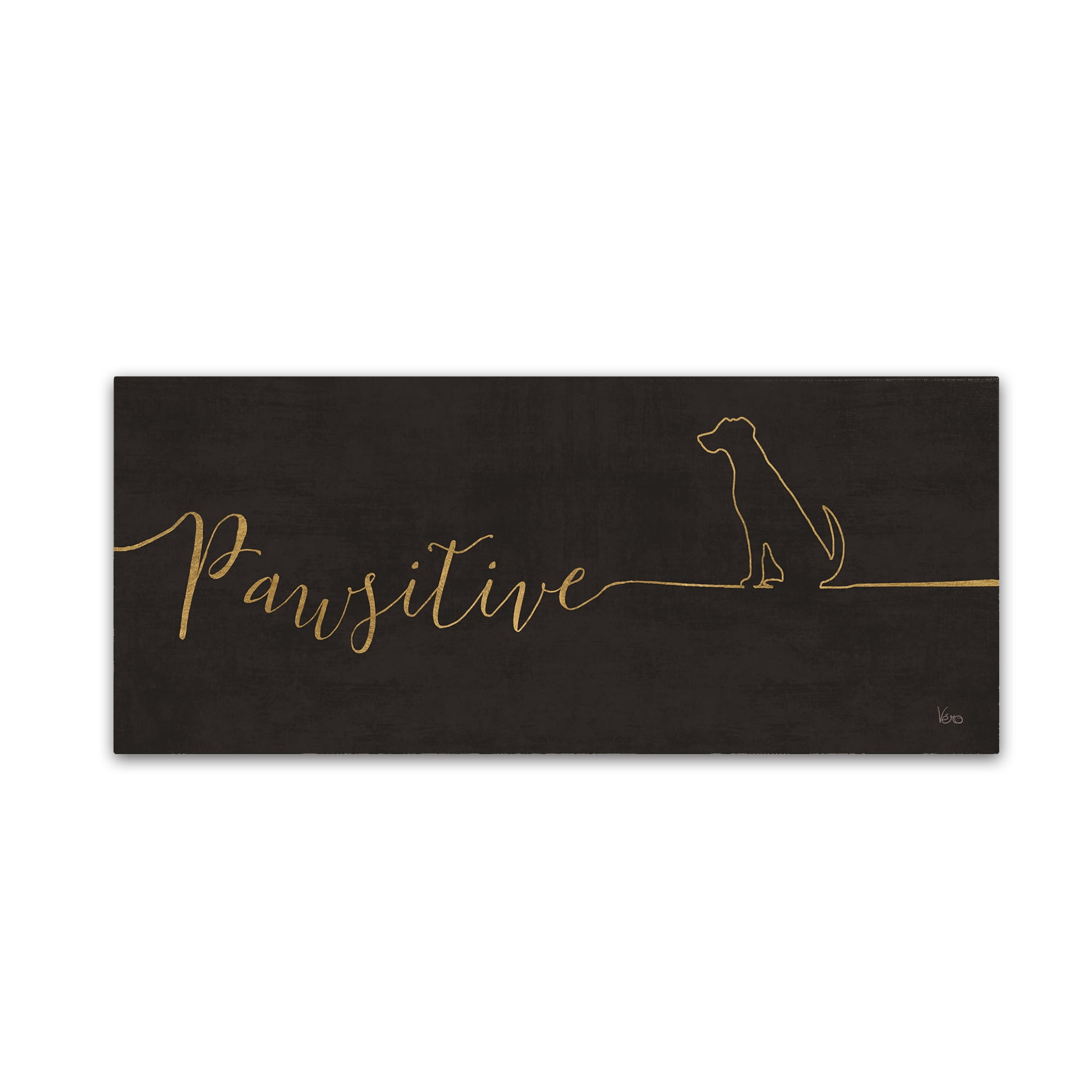 Trademark Fine Art 'Underlined Dogs I Black' Canvas Art by Veronique Charron