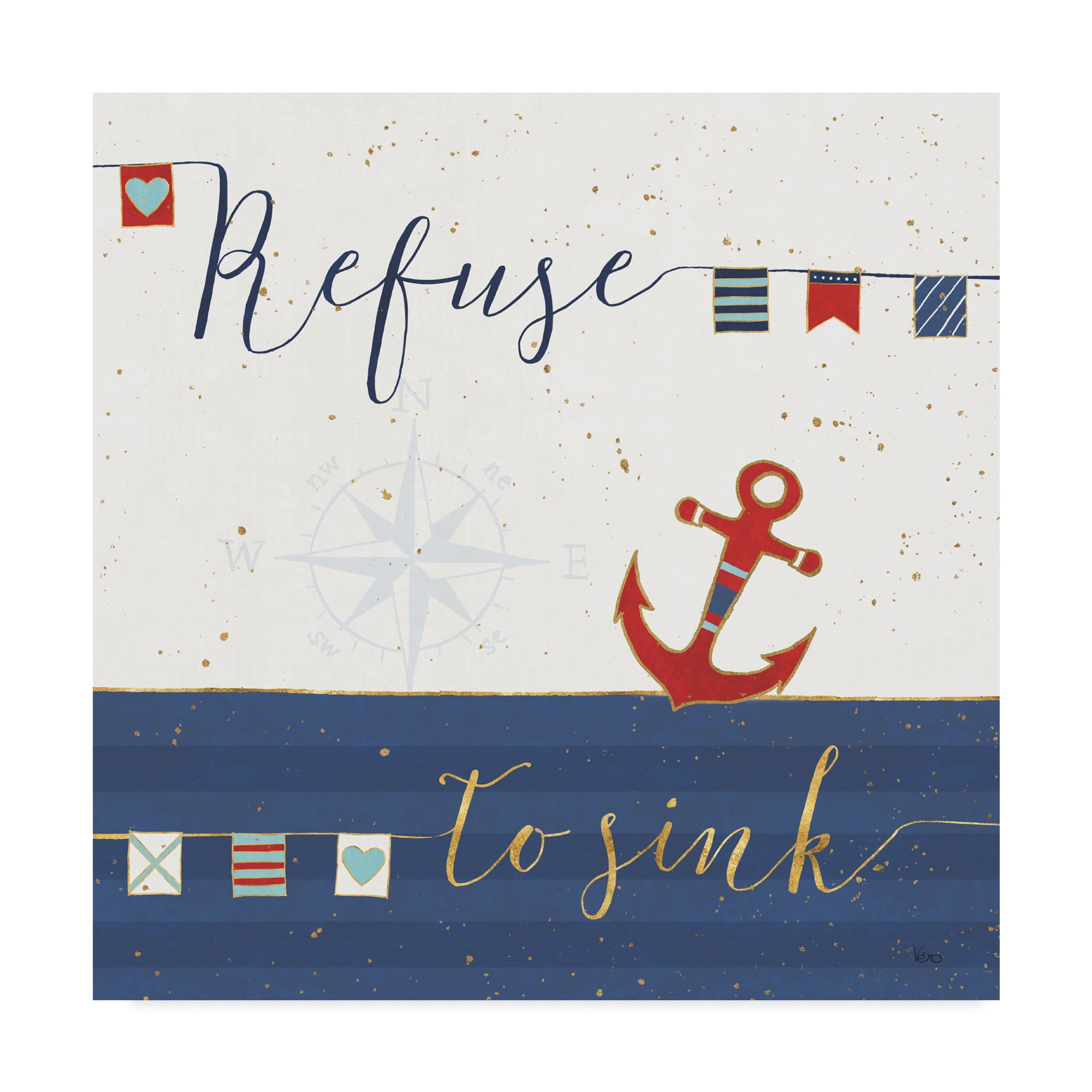 Trademark Fine Art 'Underlined Nautical IV' Canvas Art by Veronique Charron