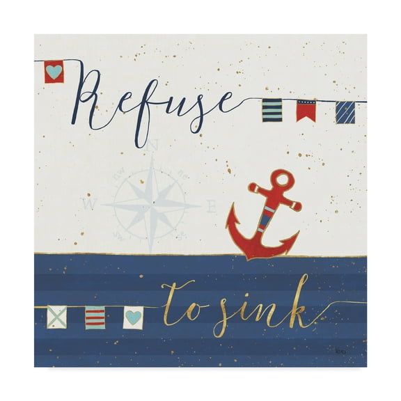 Trademark Fine Art 'Underlined Nautical IV' Canvas Art by Veronique Charron