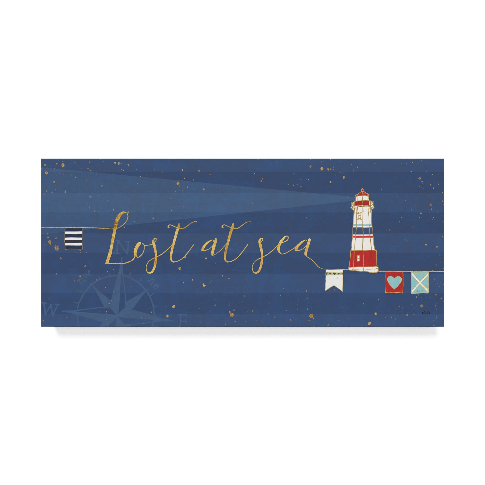 Trademark Fine Art 'Underlined Nautical V' Canvas Art by Veronique Charron