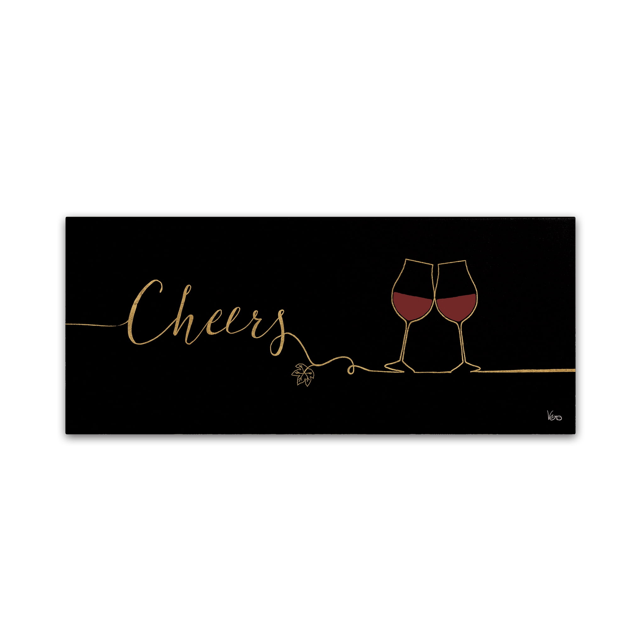 Trademark Fine Art 'Underlined Wine I Black' Canvas Art by Veronique Charron