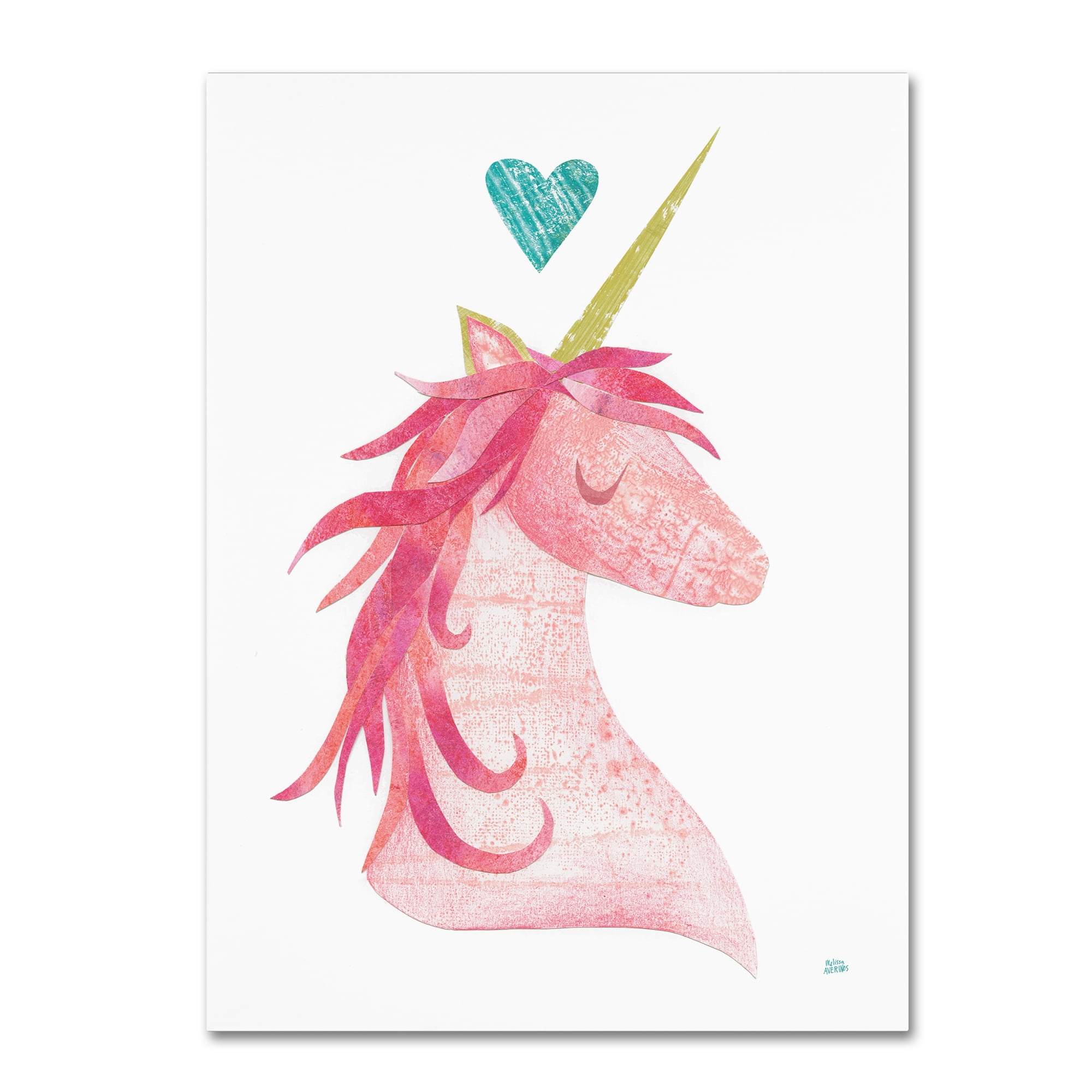 Trademark Fine Art 'Unicorn Magic I Heart' Canvas Art by Melissa Averinos