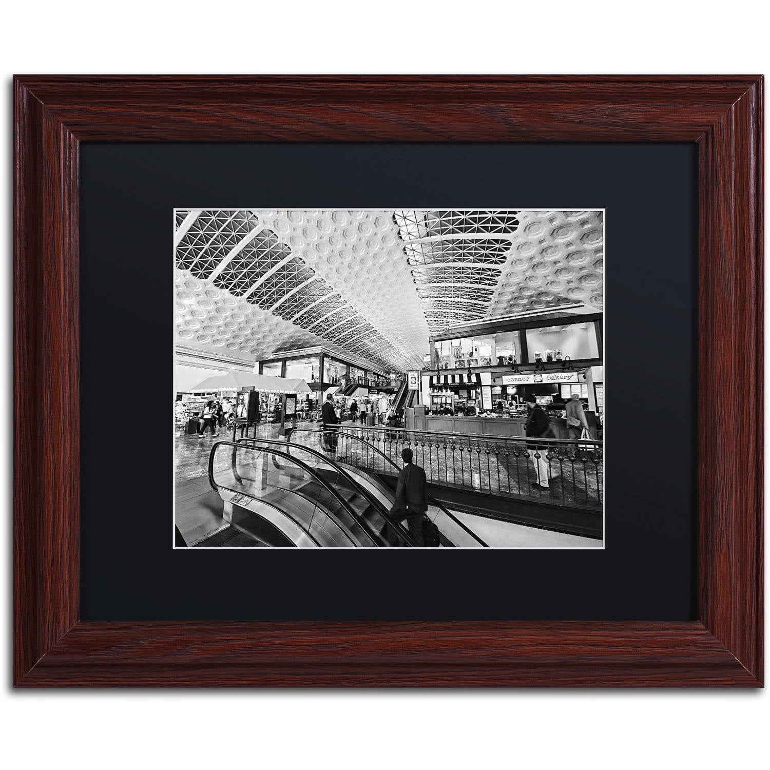 Trademark Fine Art "Union Station-Shops" Canvas Art by Gregory O'Hanlon, Black Matte, Wood Frame