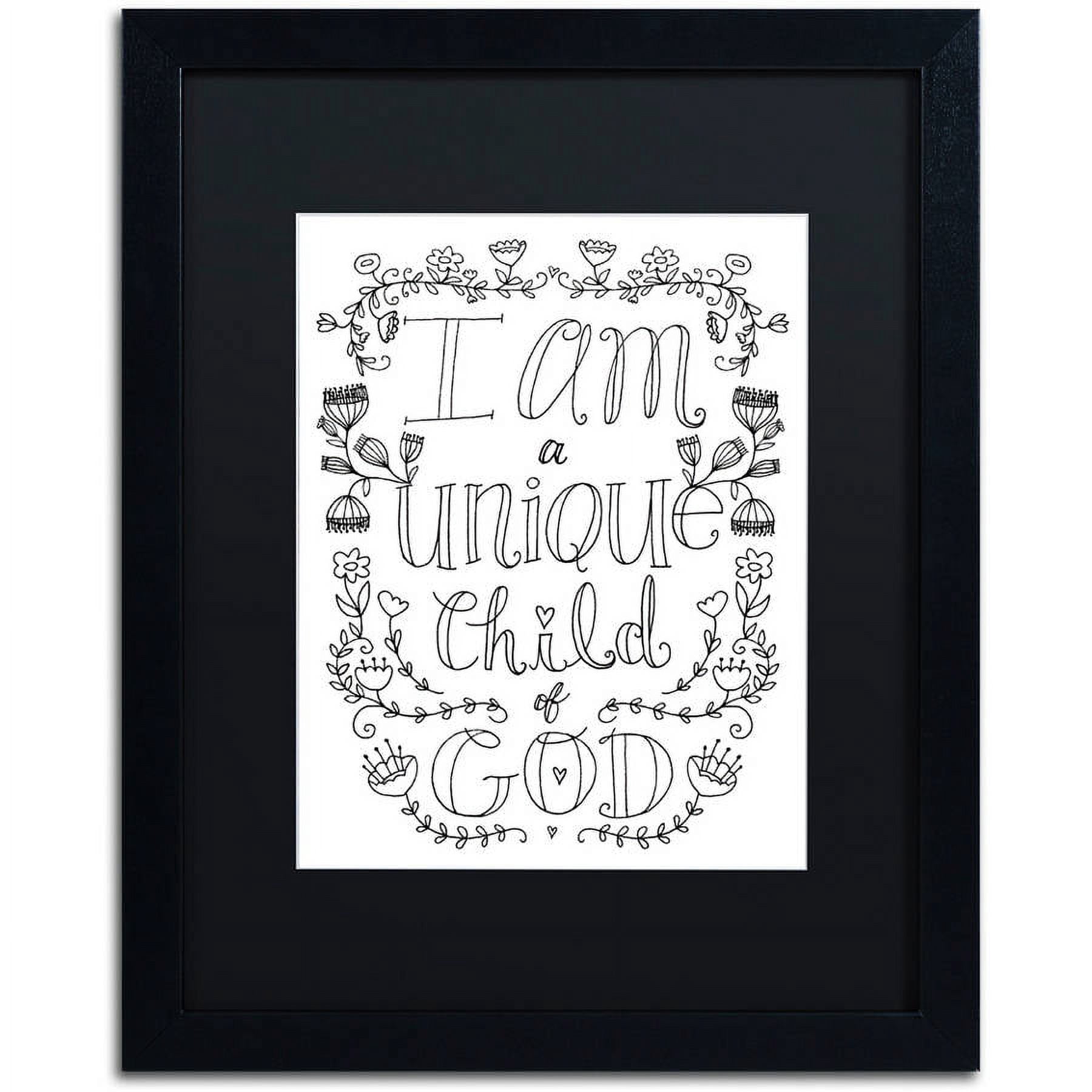 Trademark Fine Art "Unique Child of God" Canvas Art by Elizabeth Caldwell, Black Matte, Black Frame
