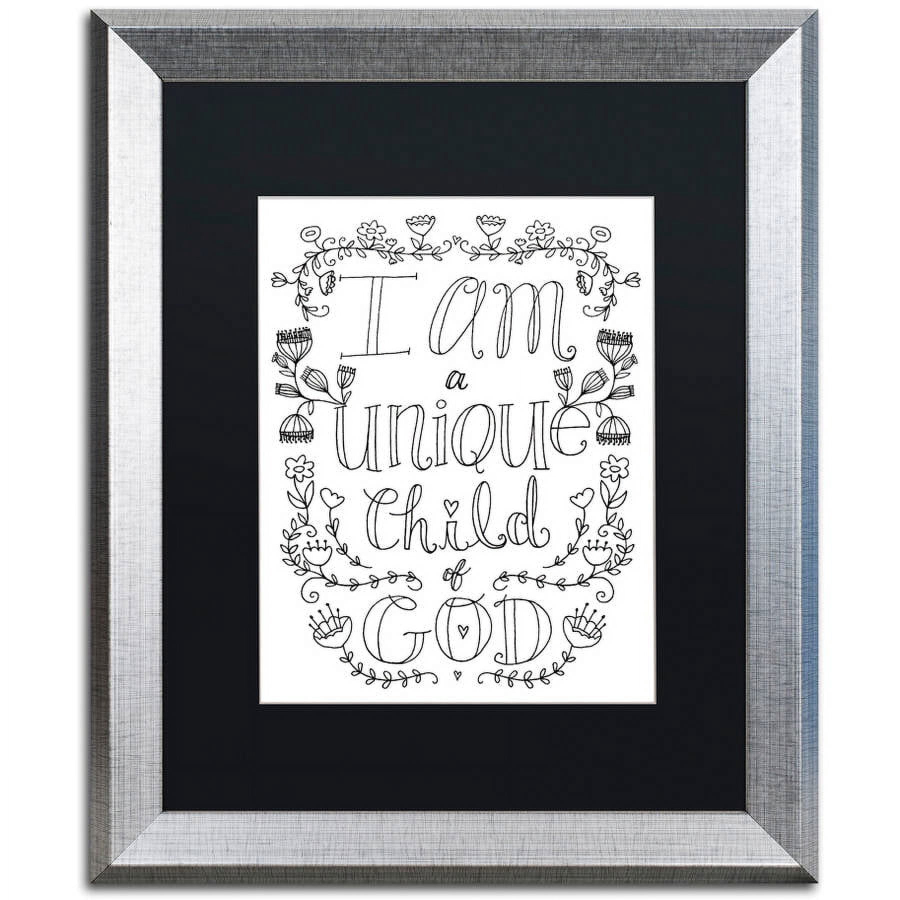Trademark Fine Art "Unique Child of God" Canvas Art by Elizabeth Caldwell, Black Matte, Silver Frame