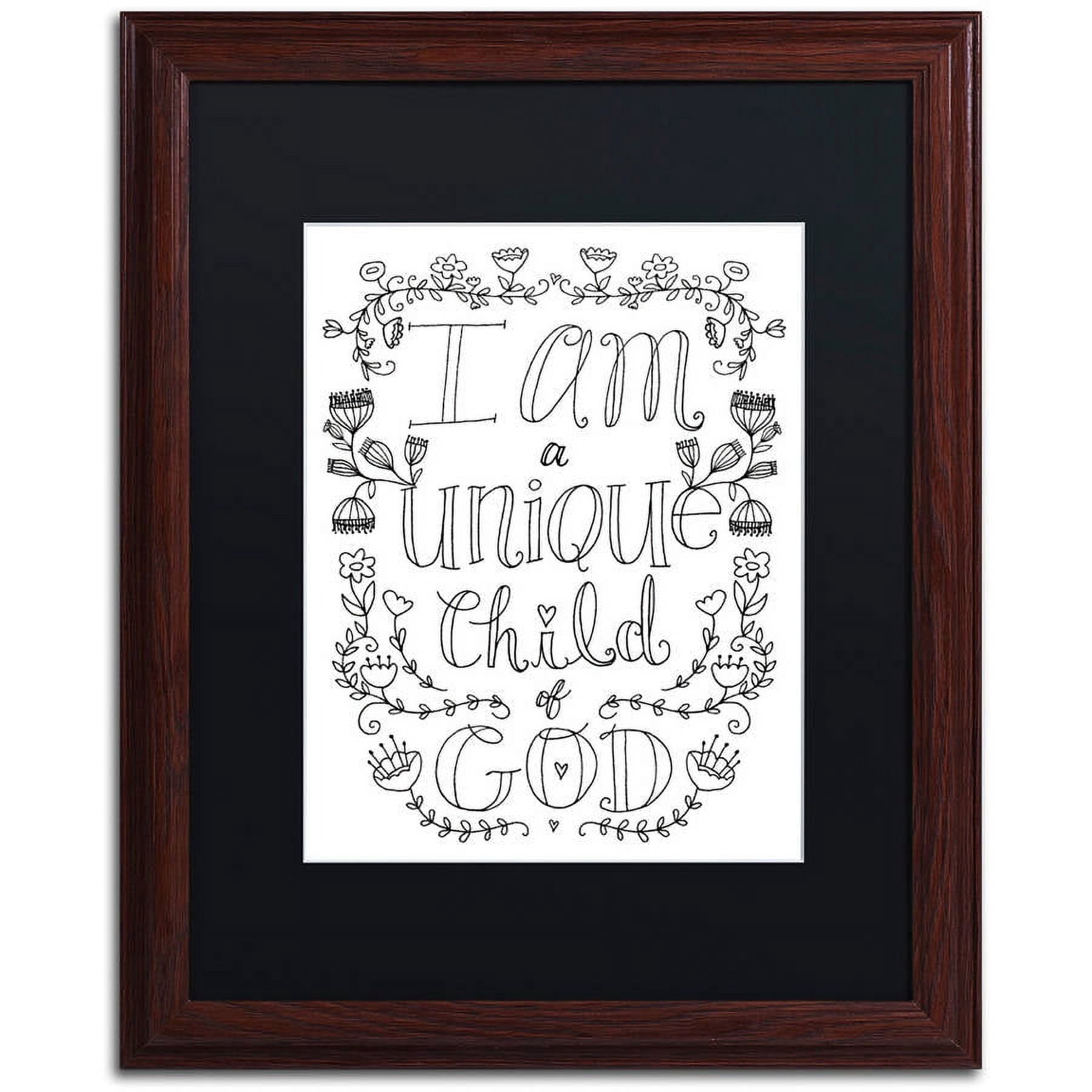 Trademark Fine Art "Unique Child of God" Canvas Art by Elizabeth Caldwell, Black Matte, Wood Frame