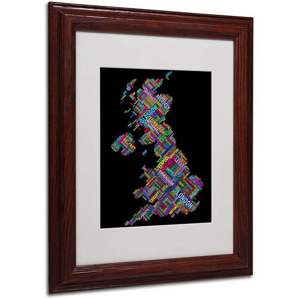 Trademark Fine Art "United Kingdom VII" Matted Framed Art by Michael Tompsett, Wood Frame