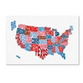 thumbnail image 1 of Trademark Fine Art "United States Typography Text Map" Canvas Art by Michael Tompsett, 1 of 3