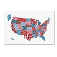 thumbnail image 1 of Trademark Fine Art "United States Typography Text Map" Canvas Art by Michael Tompsett, 1 of 1