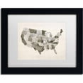 thumbnail image 1 of Trademark Fine Art "United States Watercolor Map" Canvas Art by Michael Tompsett, White Matte, Black Frame, 1 of 4
