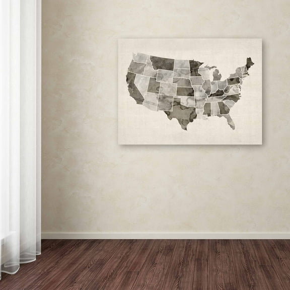 Trademark Fine Art "United States Watercolor Map" Canvas Art by Michael Tompsett