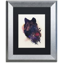 Trademark Fine Art 'Universal Wolf' Canvas Art by Robert Farkas, Black Matte, Silver Frame